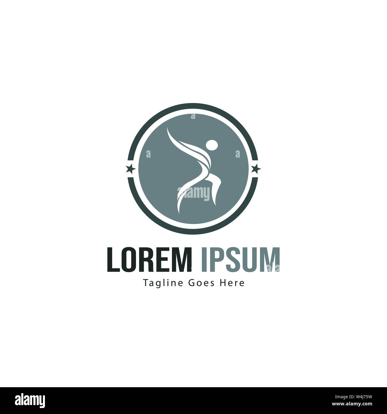 Athletic logo template design. Minimalist Athletic logo with modern frame vector design Stock