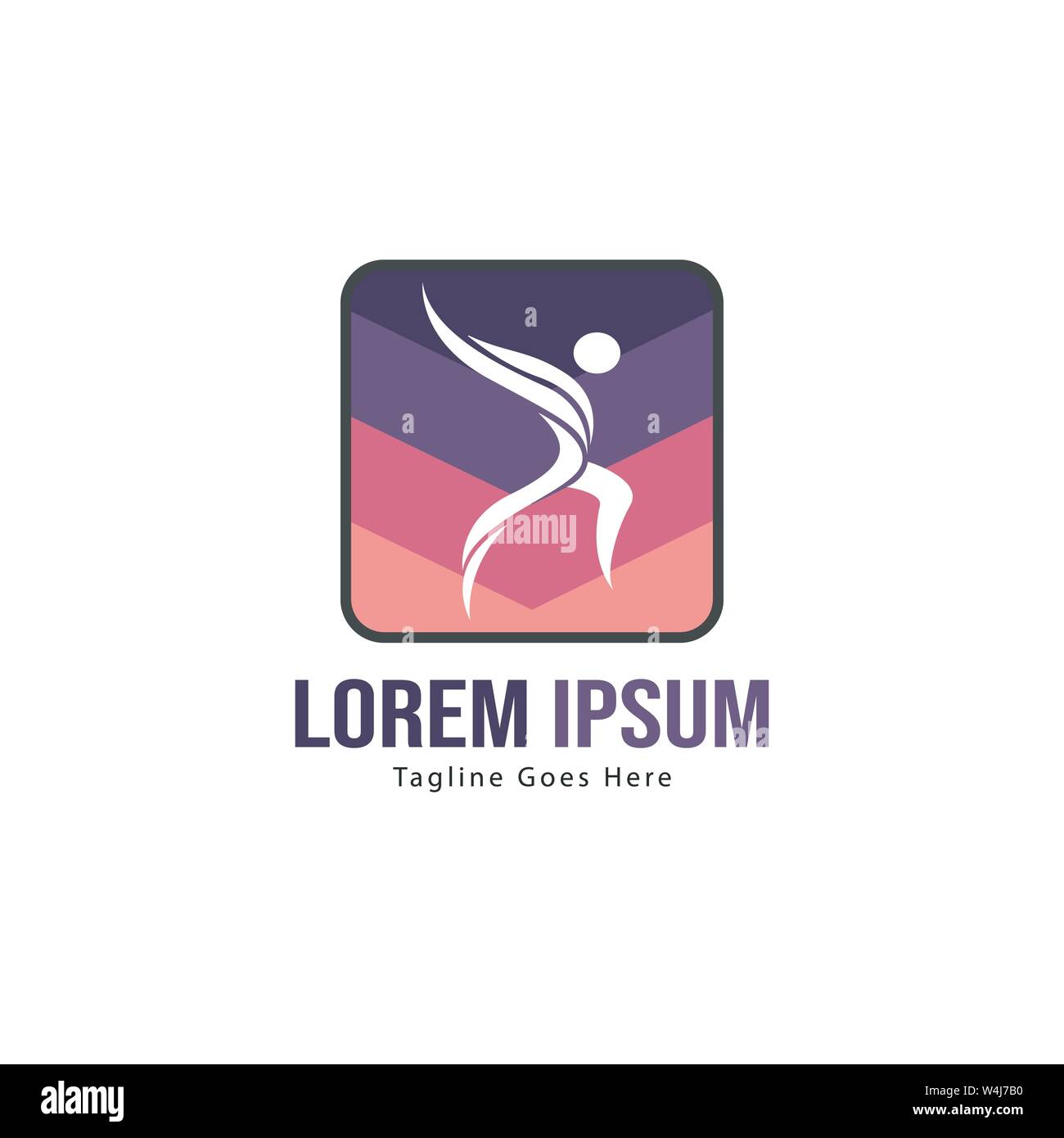 Athletic logo template design. Minimalist Athletic logo with modern frame vector design Stock