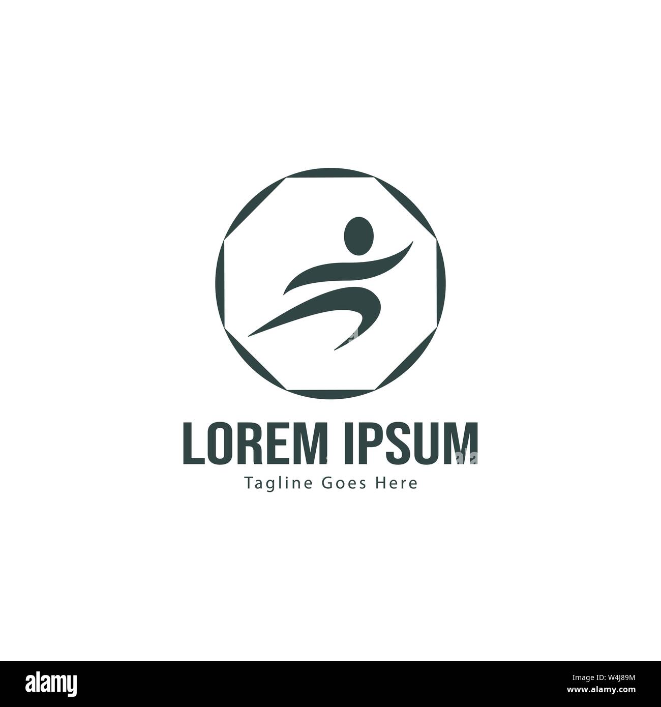 Athletic logo template design. Minimalist Athletic logo with modern