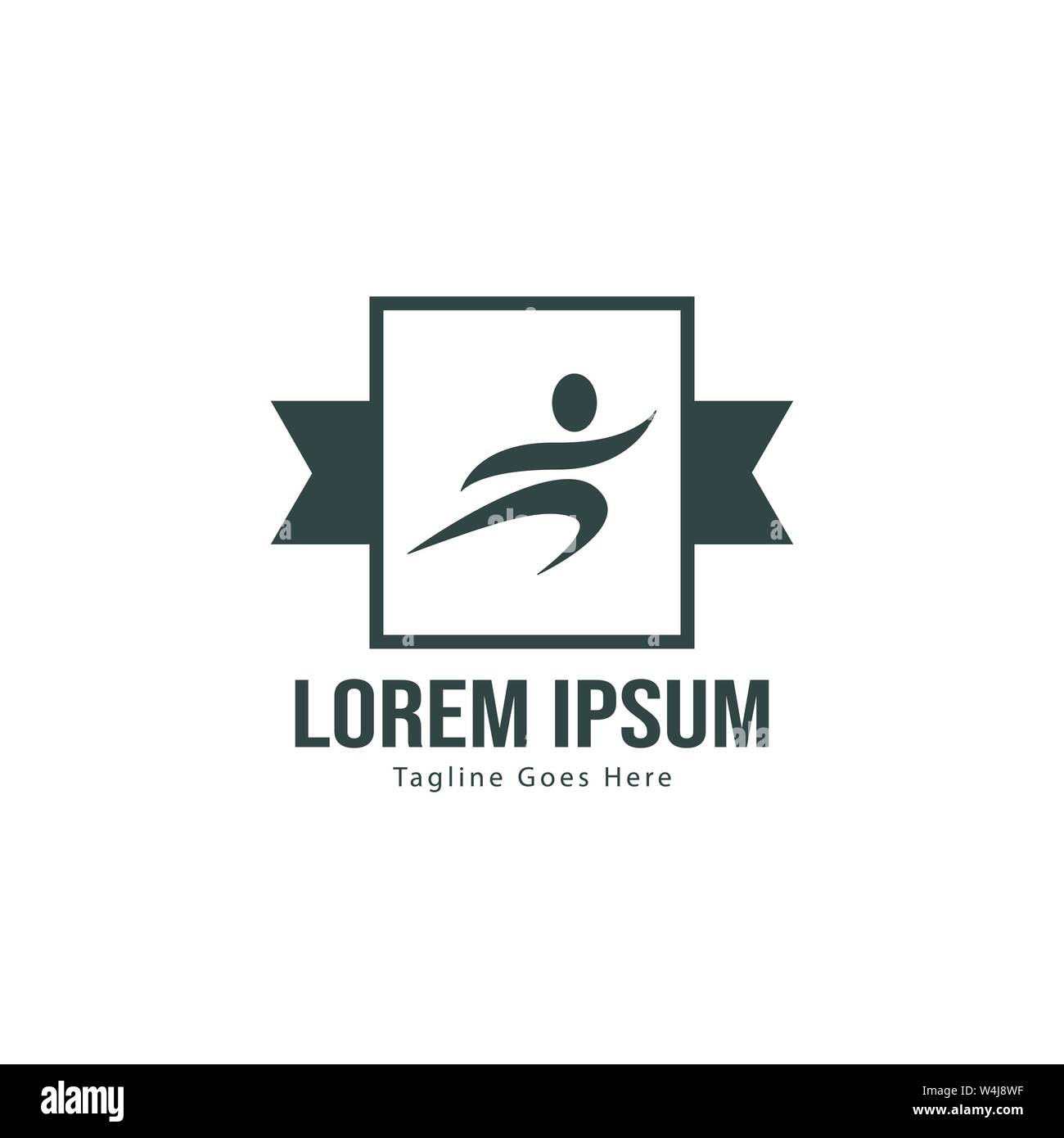 Athletic logo template design. Minimalist Athletic logo with modern