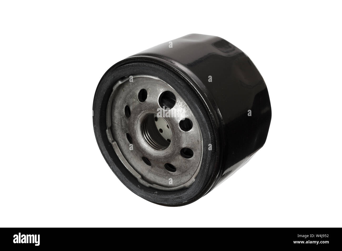 Automotive oil filter isolated on white Stock Photo Alamy