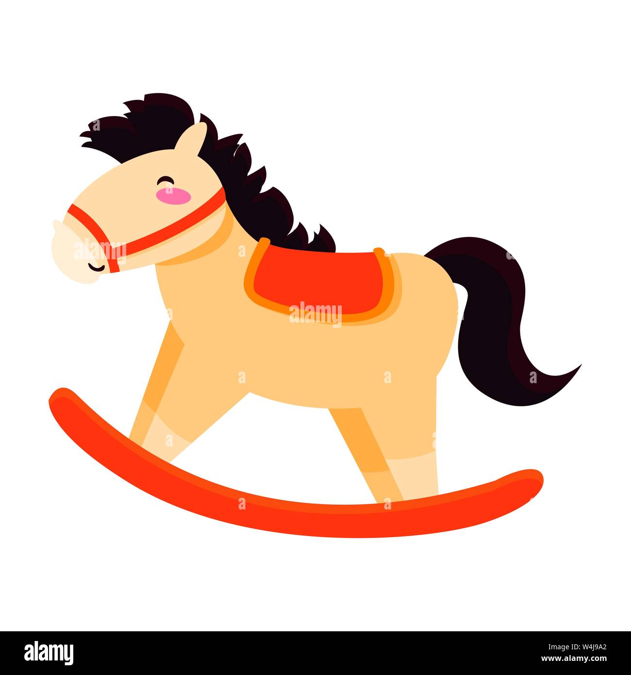 rocking horse toy baby on white background vector illustration Stock