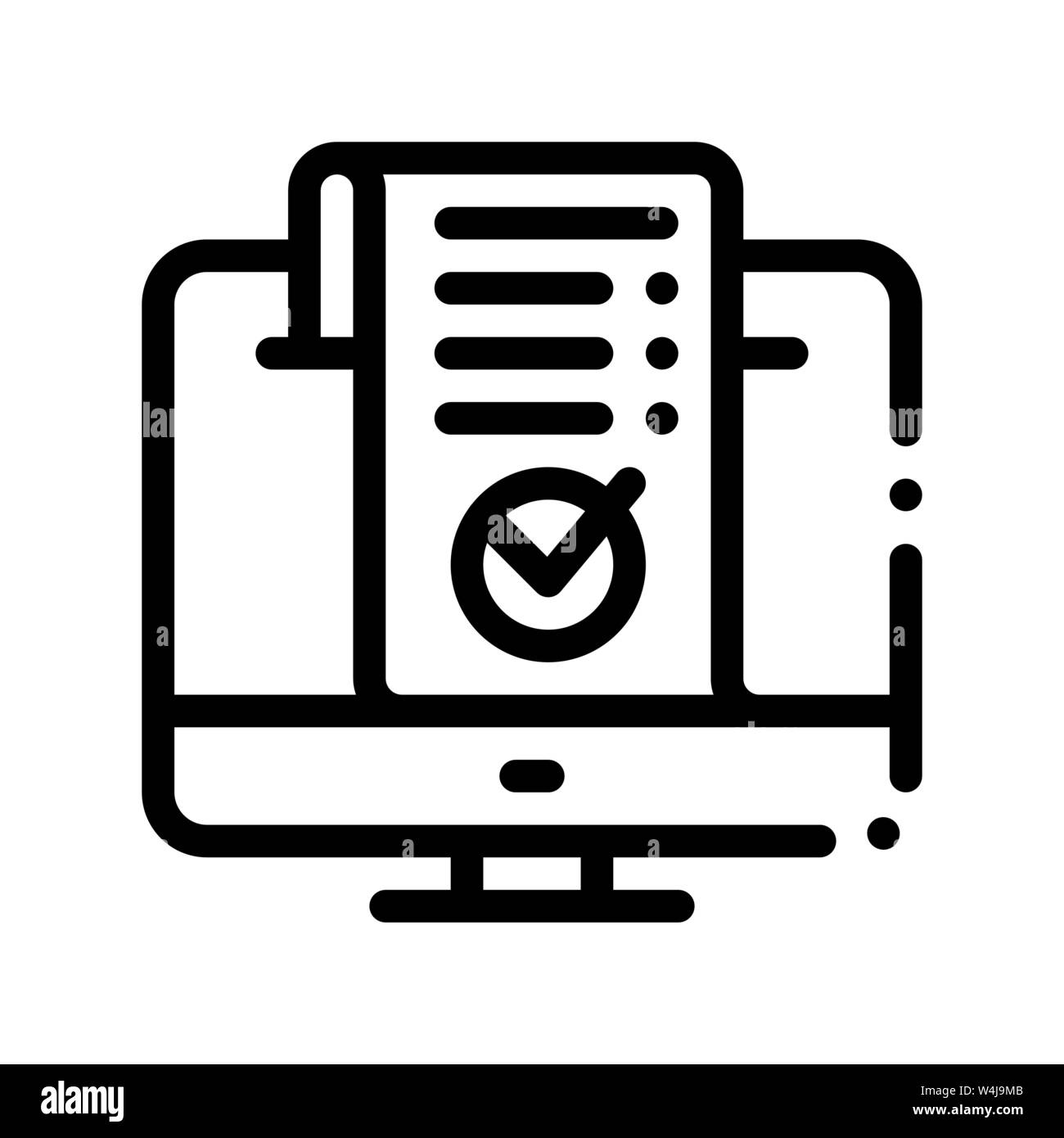 Computer Internet Payment Vector Thin Line Icon Stock Vector
