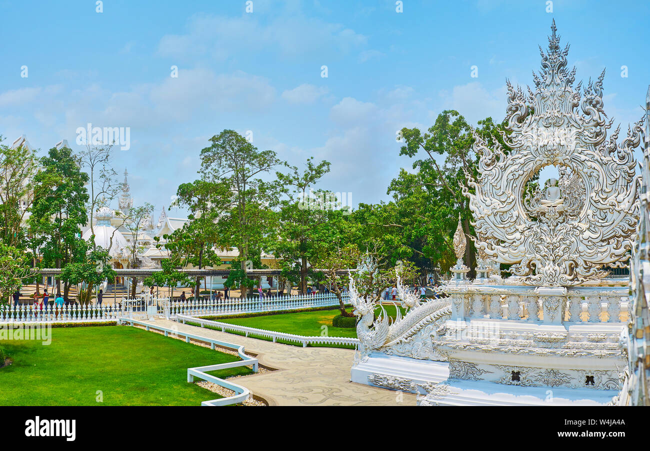 CHIANG RAI, THAILAND - MAY 9, 2019: The staircase of White Temple (Wat ...