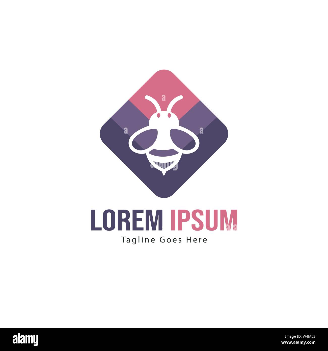 Bee logo template design. Minimalist bee logo with modern frame vector design Stock Vector