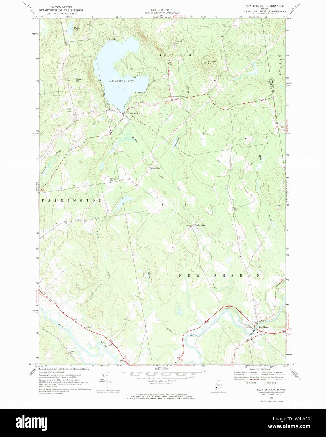 Maine USGS Historical Map New Sharon 102806 1968 24000 Restoration