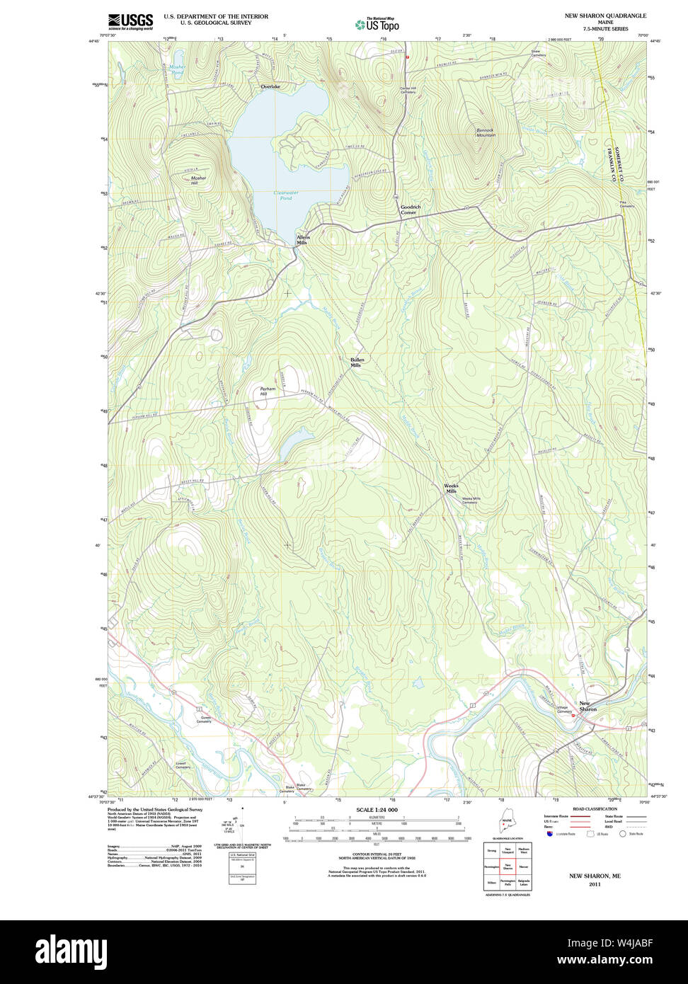 Maine USGS Historical Map New Sharon 20110829 TM Restoration Stock