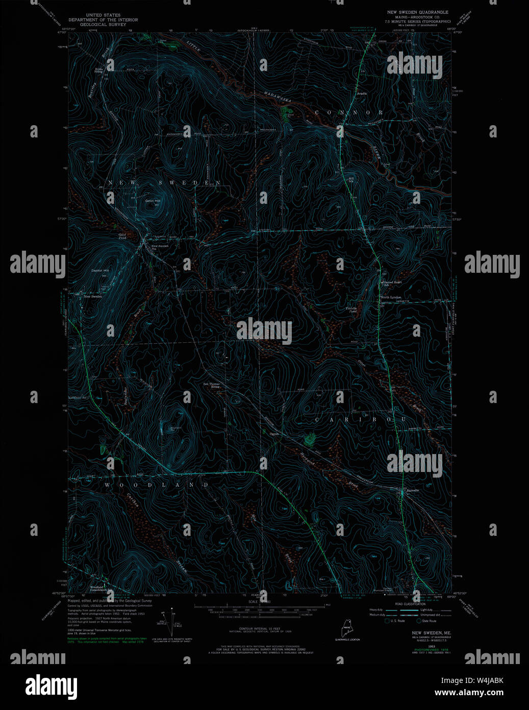 Maine USGS Historical Map New Sweden 102807 1953 24000 Inversion