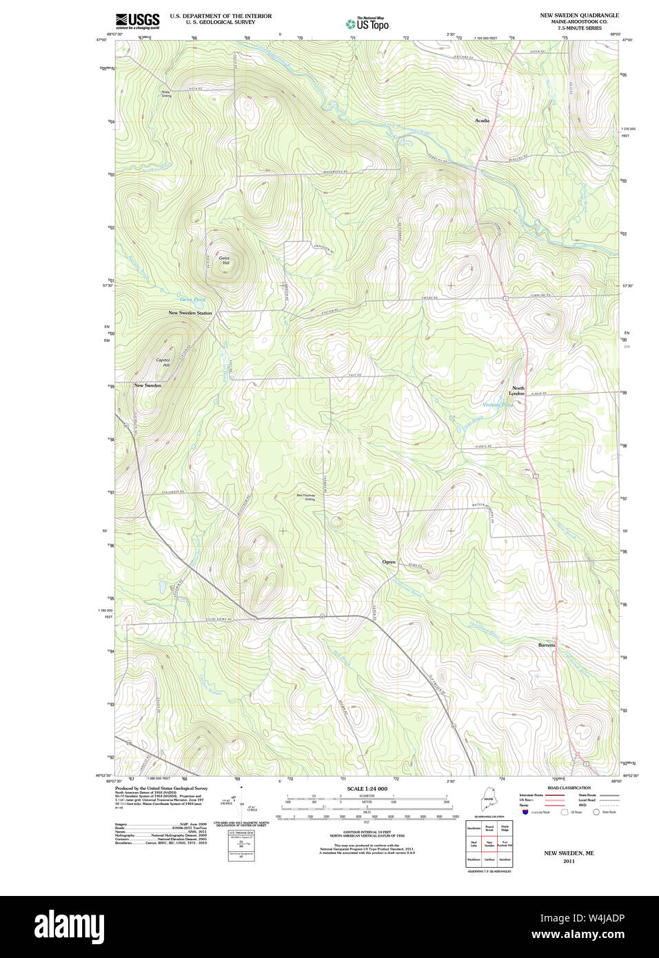 Maine USGS Historical Map New Sweden 20110909 TM Restoration Stock