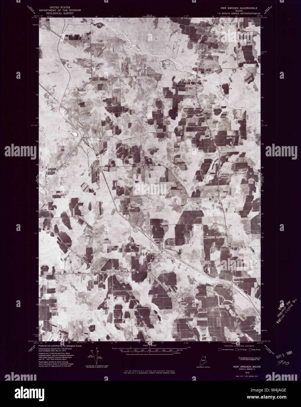 Maine USGS Historical Map New Sweden 806960 1975 24000 Inversion