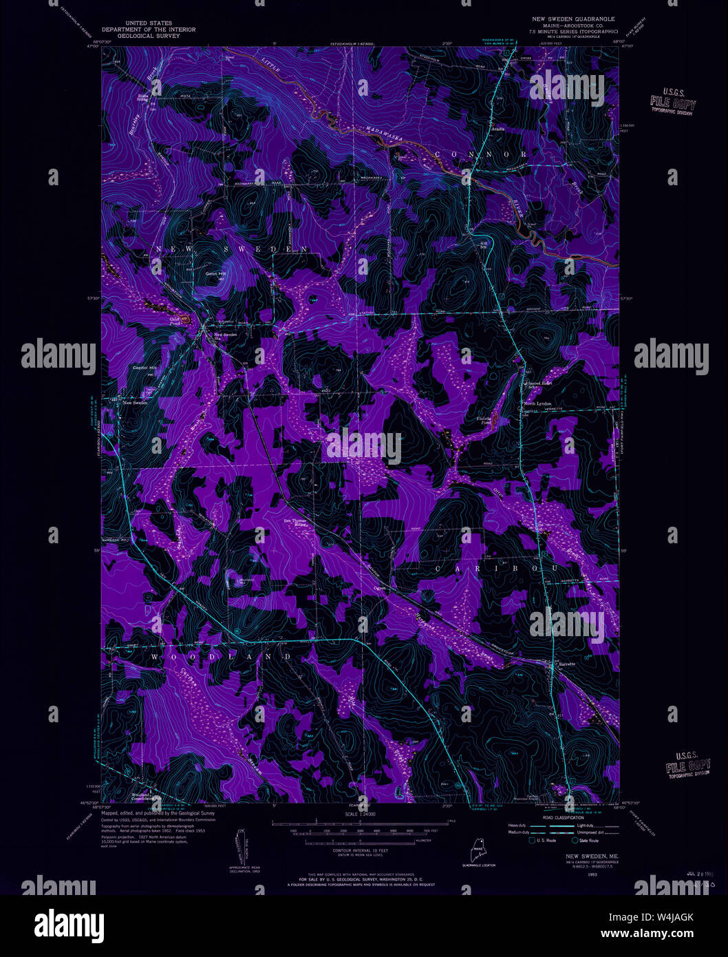 Maine USGS Historical Map New Sweden 460651 1953 24000 Inversion