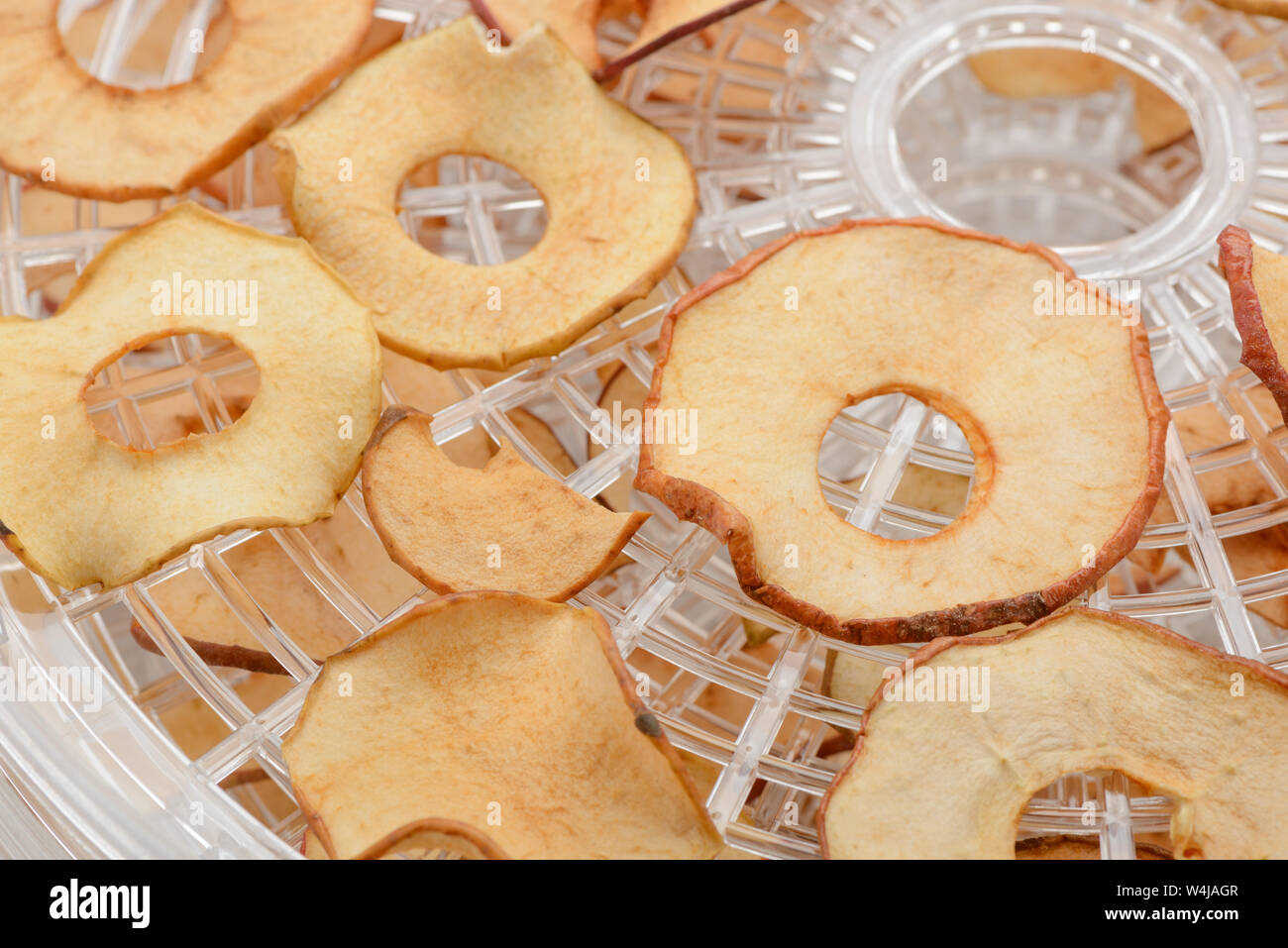 Close-up on dried apple slices Stock Photo