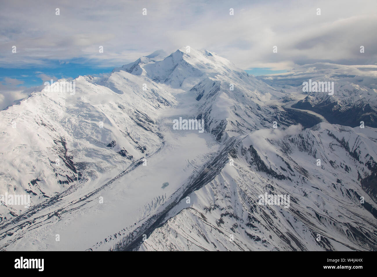 Aerial Mount Denali, Alaska Stock Photo