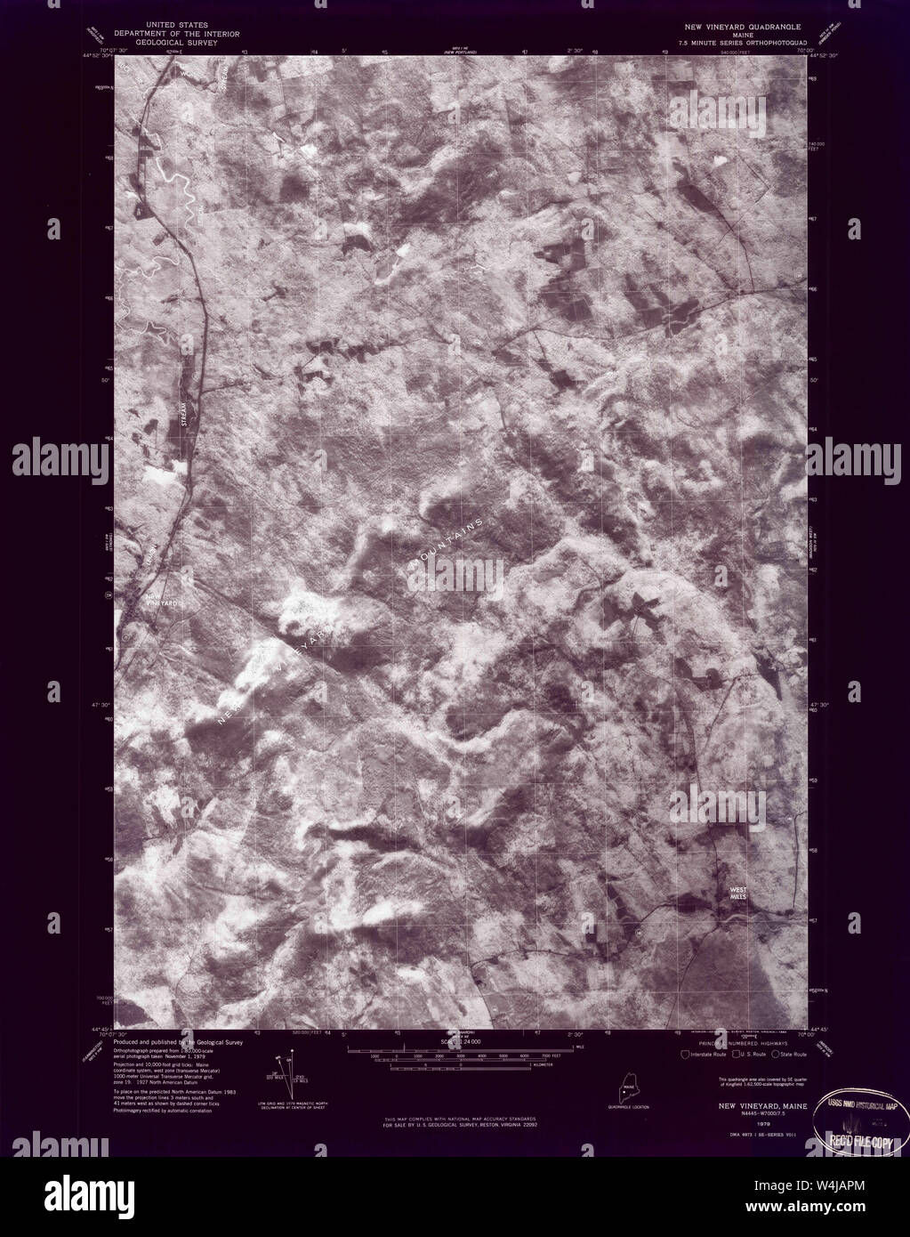 Maine USGS Historical Map New Vineyard 806962 1979 24000 Inversion