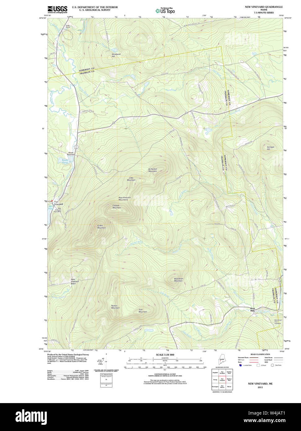Maine USGS Historical Map New Vineyard 20110829 TM Restoration Stock