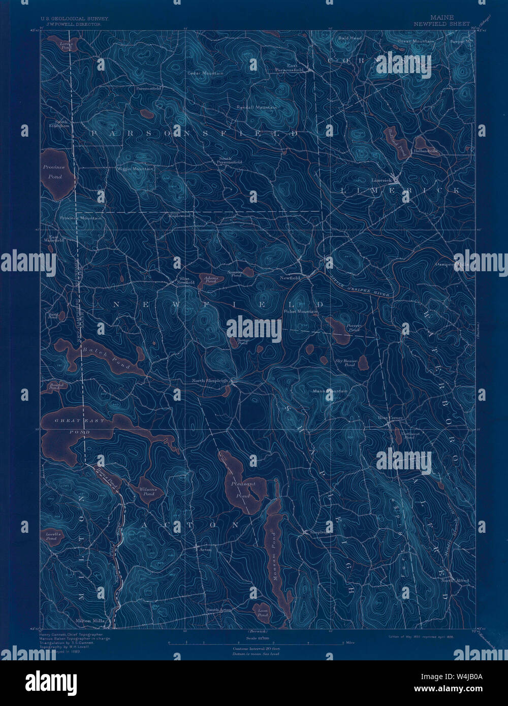 Maine USGS Historical Map Newfield 306677 1893 62500 Inversion