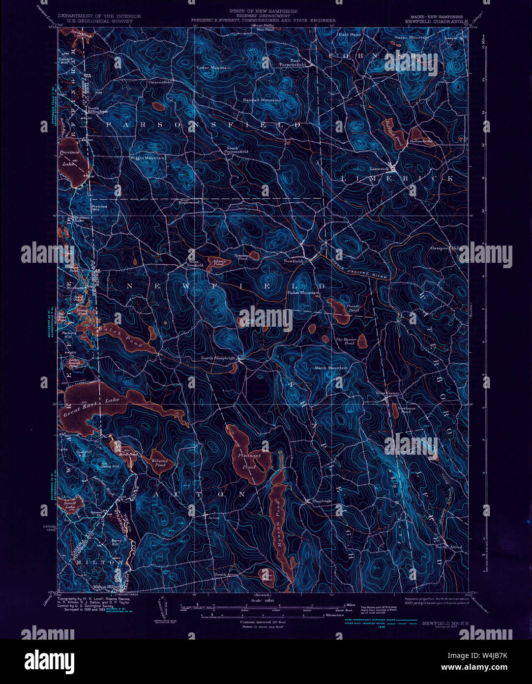 Maine USGS Historical Map Newfield 460653 1937 62500 Inversion