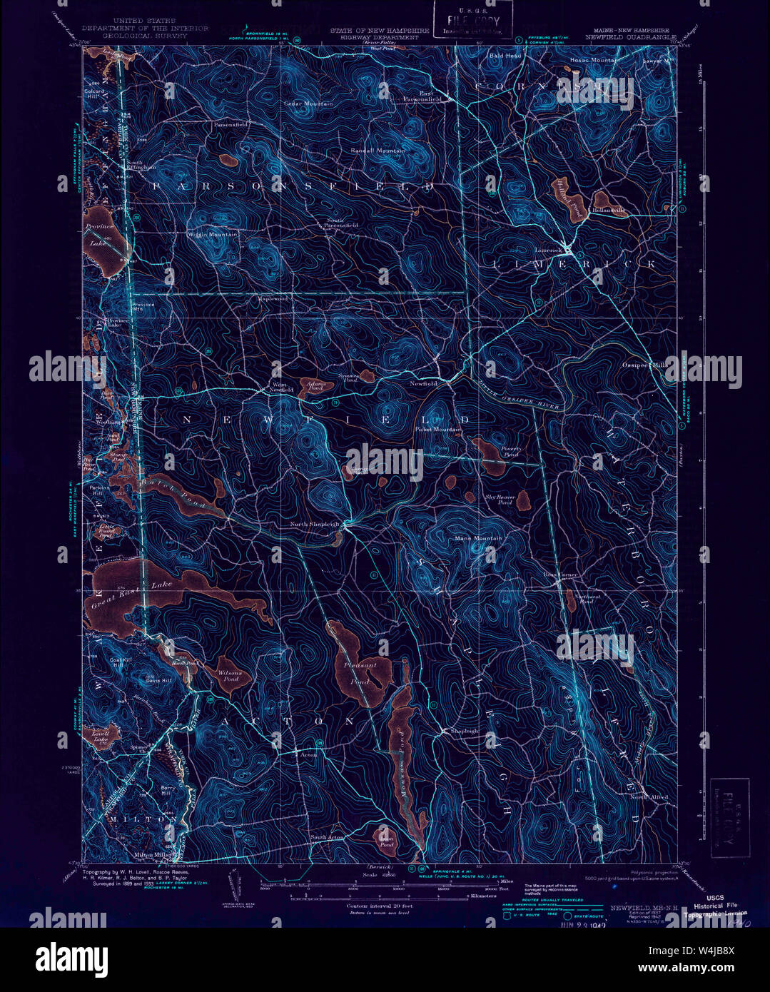 Maine USGS Historical Map Newfield 460654 1937 62500 Inversion