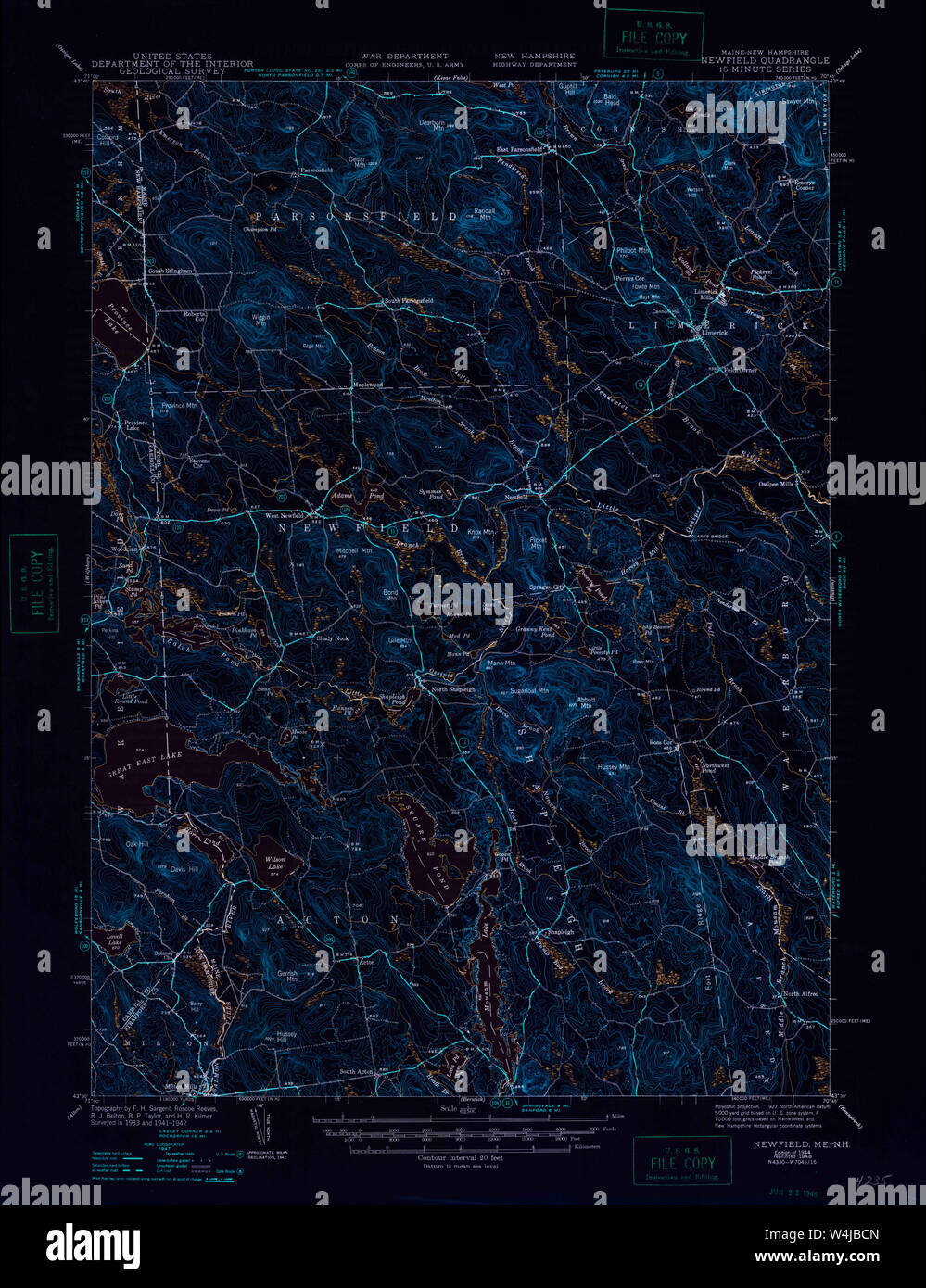 Maine USGS Historical Map Newfield 460656 1944 62500 Inversion