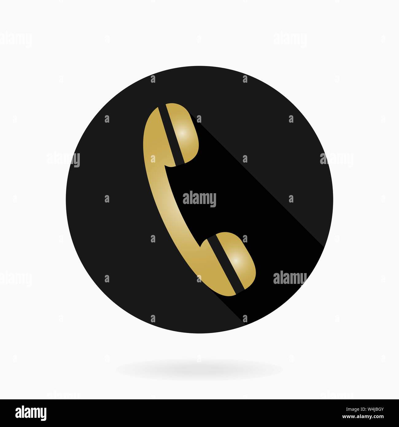 Fine Telephone Receiver Flat Icon Stock Photo Alamy