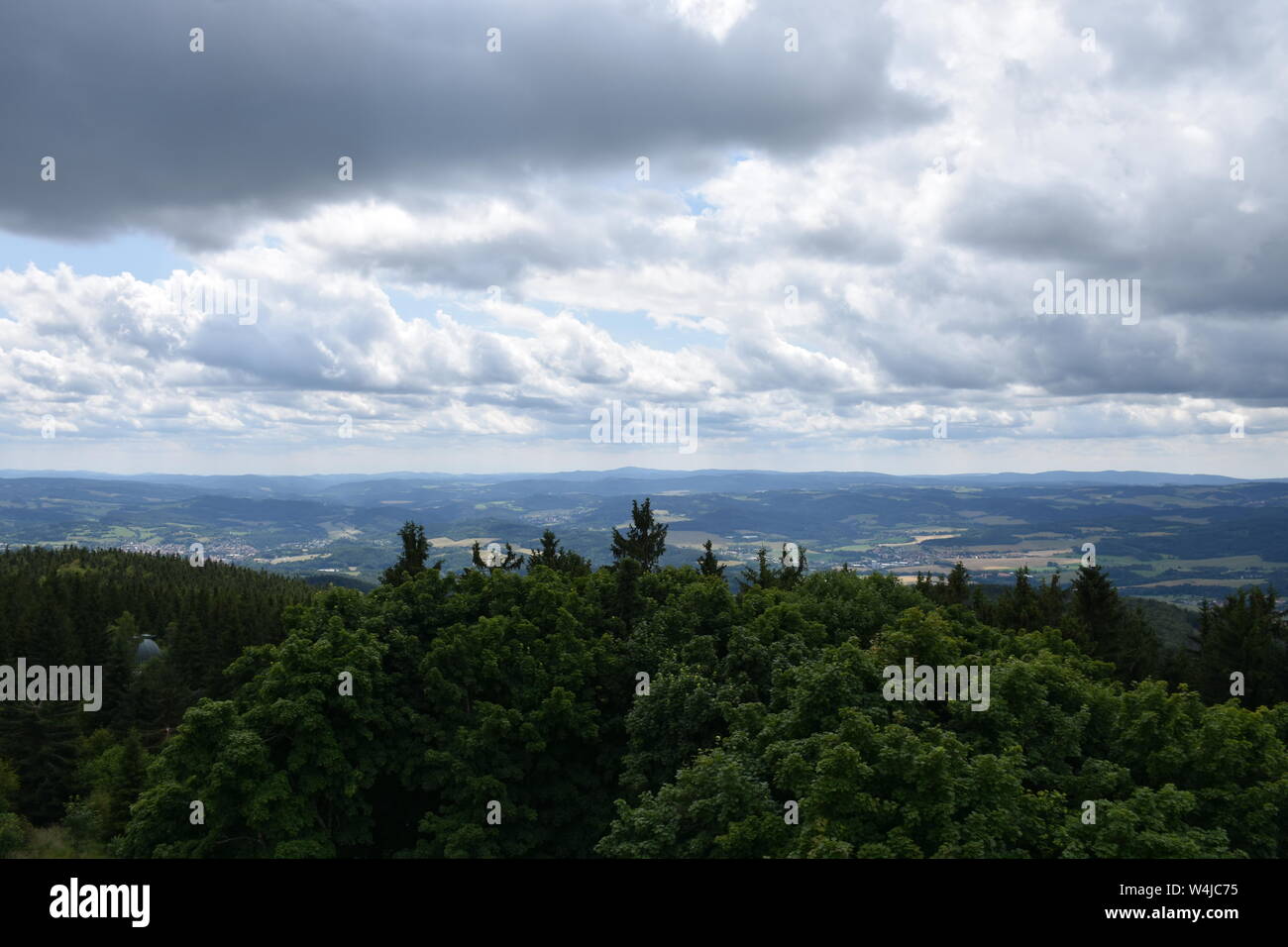 Böhmen, Südböhmen, Klet, Tschechien, Budweis, Krumau, Český Krumlov, České Budějovice, Jihočeský kraj, Krasetin, Dorf, Stadt, Landwirtschaft, Feld, Ac Stock Photo