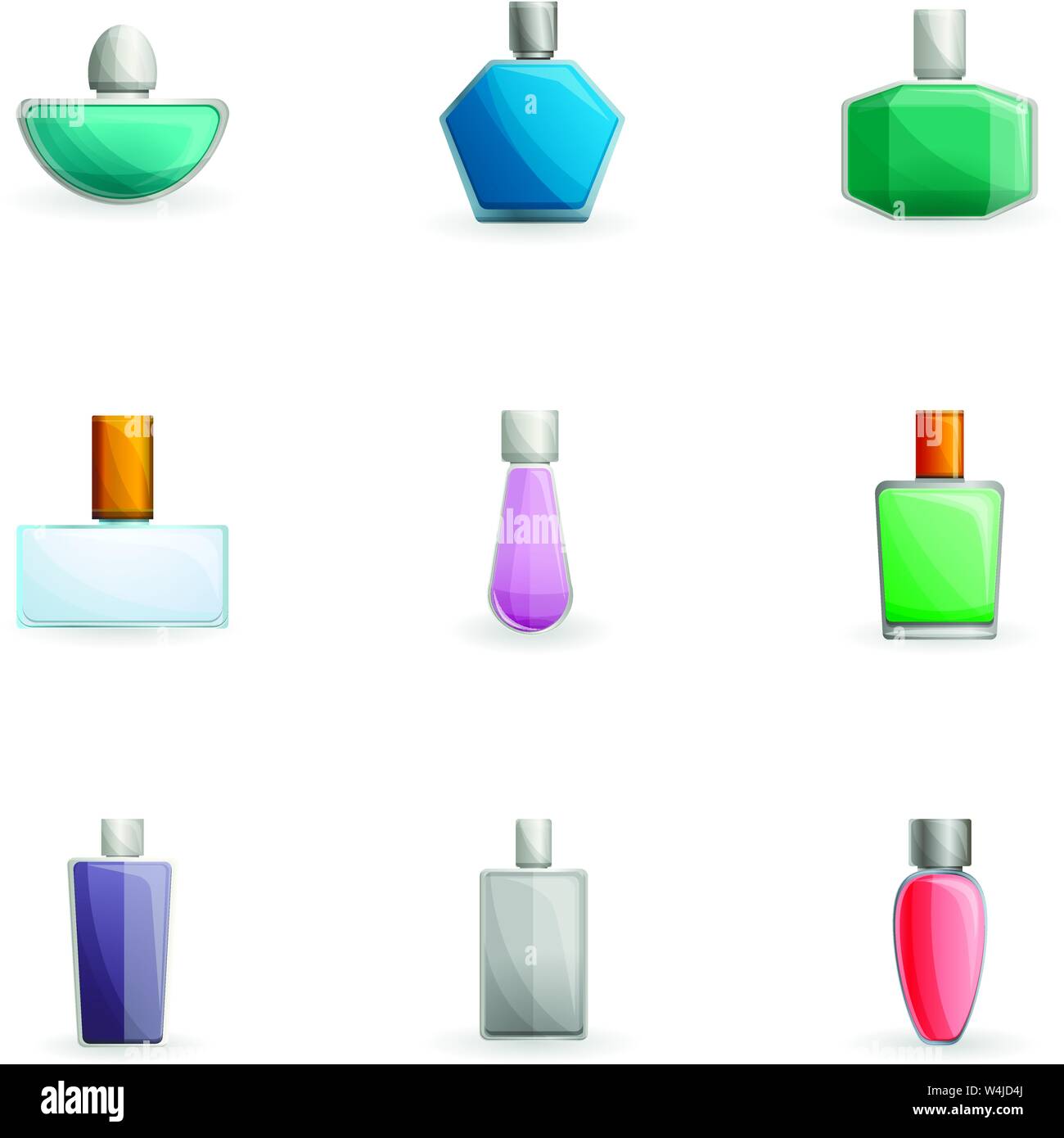 Perfume bottle icon set. Cartoon set of 9 perfume bottle vector icons ...