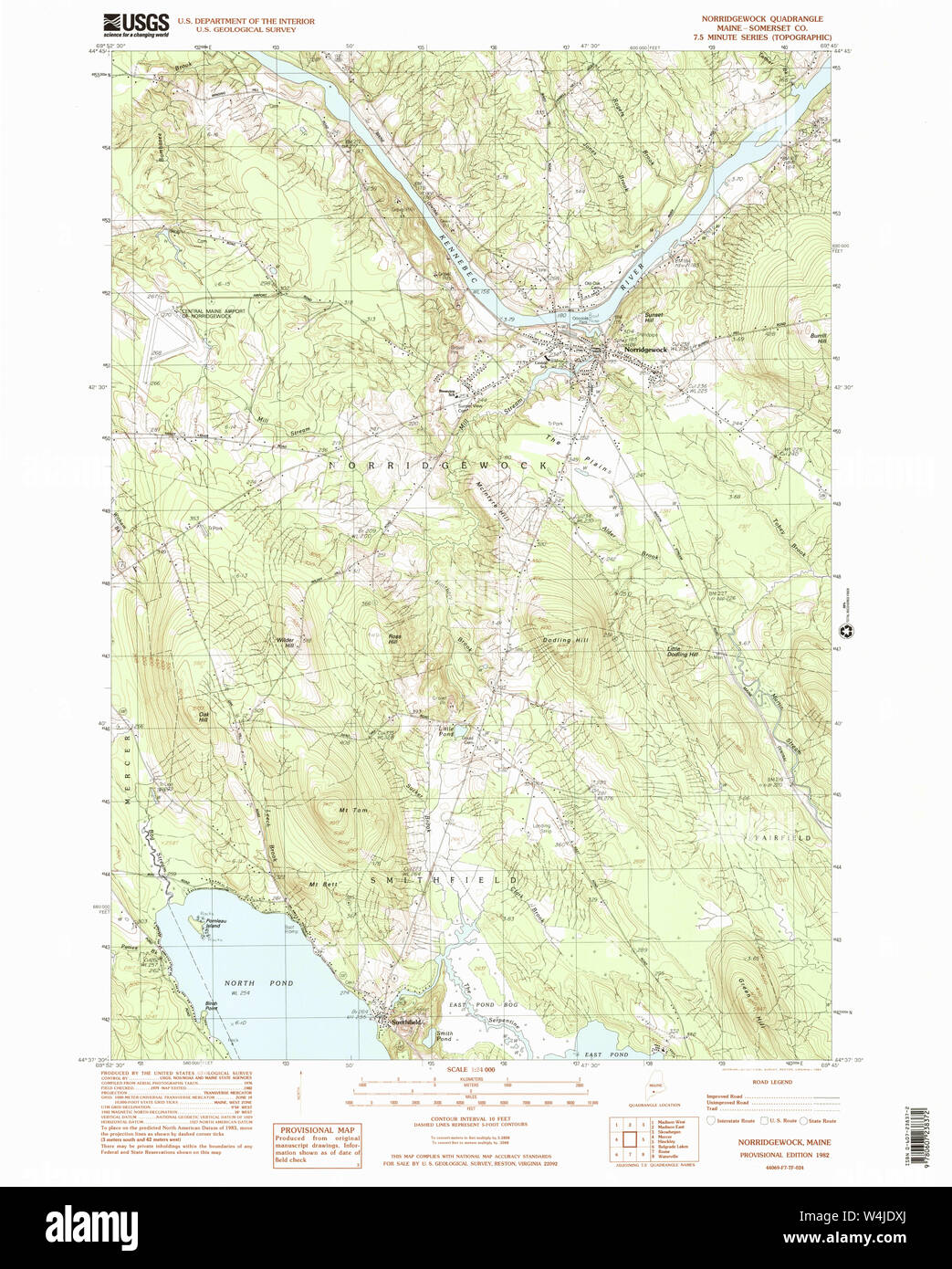 Maine USGS Historical Map Norridgewock 102818 1982 24000 Restoration