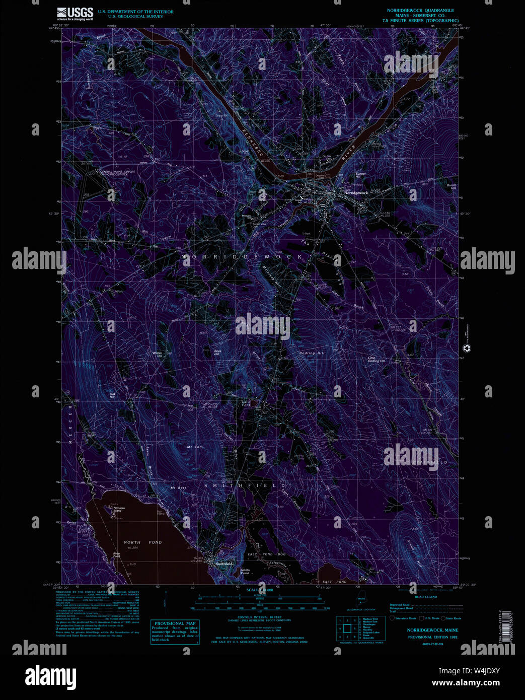 Maine USGS Historical Map Norridgewock 102818 1982 24000 Inversion