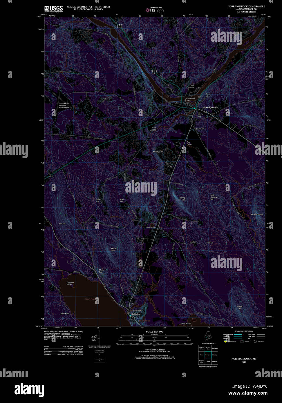 Maine USGS Historical Map Norridgewock 20110906 TM Inversion