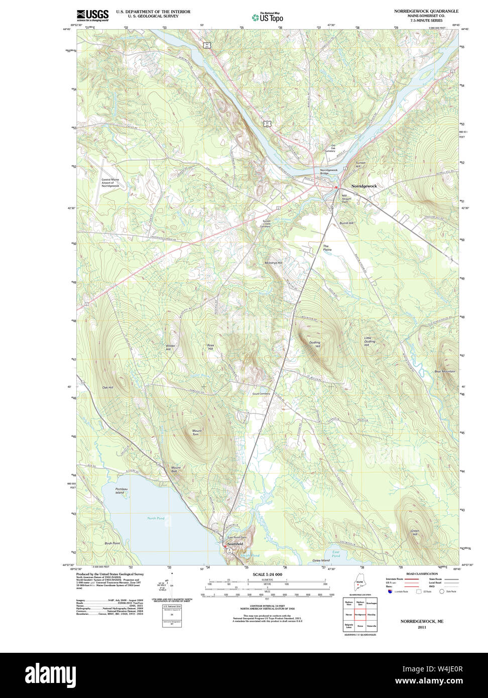 Maine USGS Historical Map Norridgewock 20110906 TM Restoration Stock