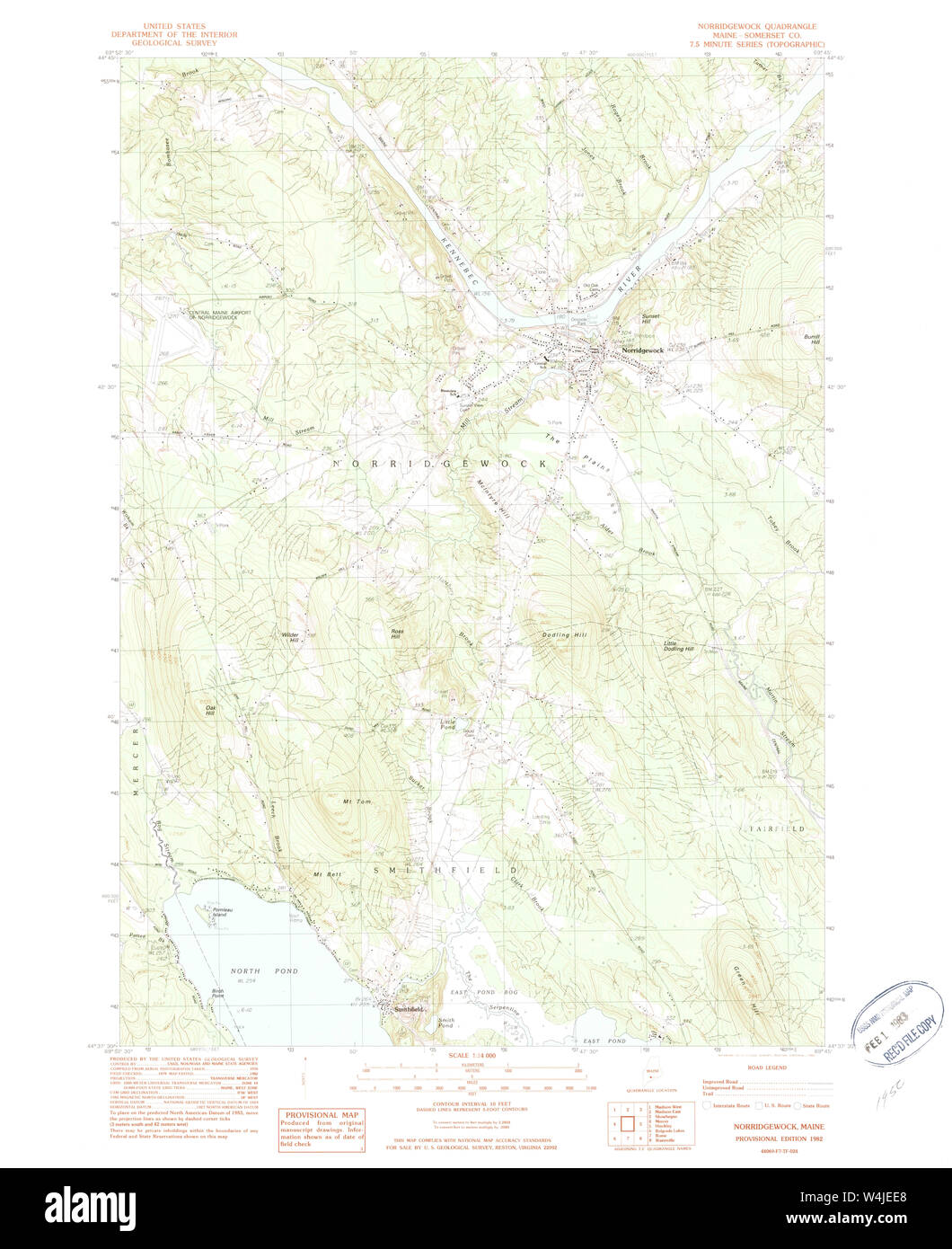 Maine USGS Historical Map Norridgewock 460674 1982 24000 Restoration