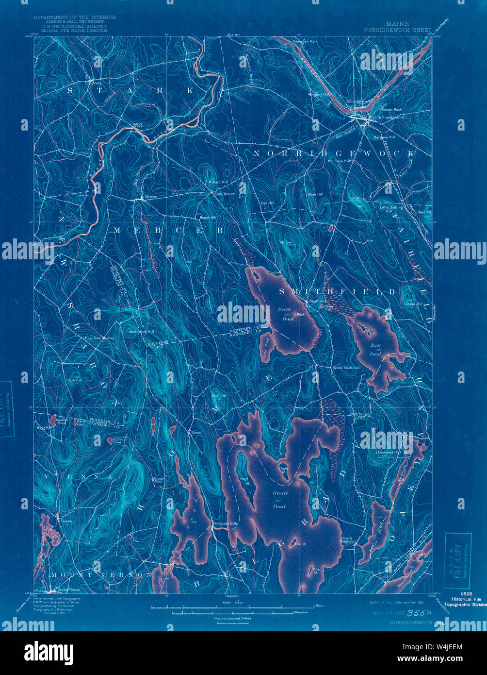 Maine USGS Historical Map Norridgewock 807588 1898 62500 Inversion