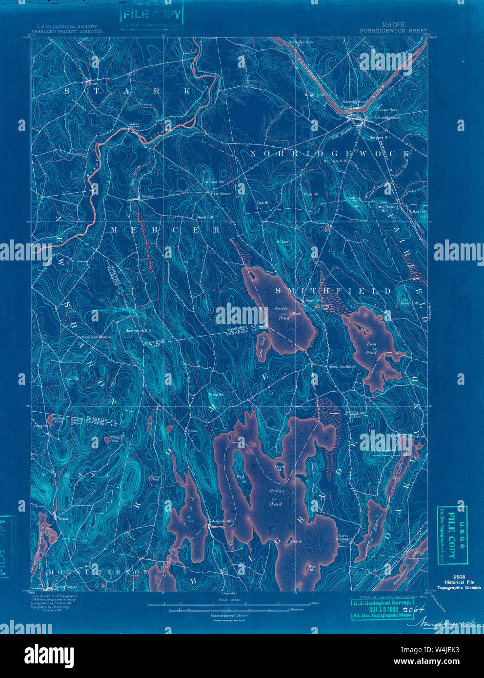 Norridgewock maine map hires stock photography and images Alamy