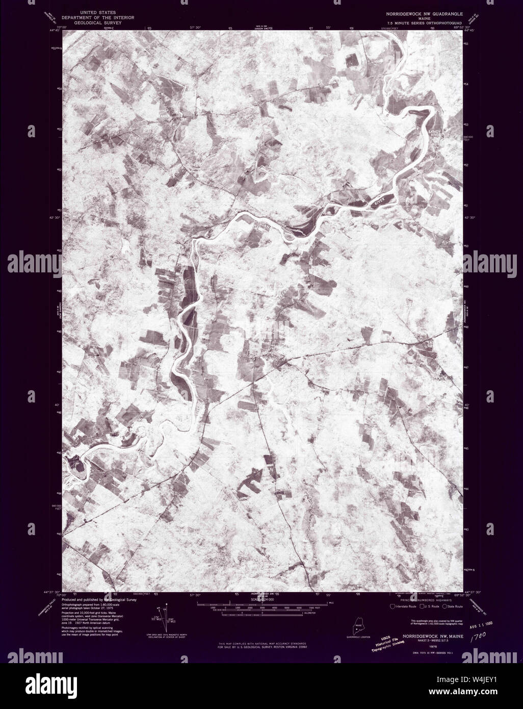 Norridgewock maine map hires stock photography and images Alamy