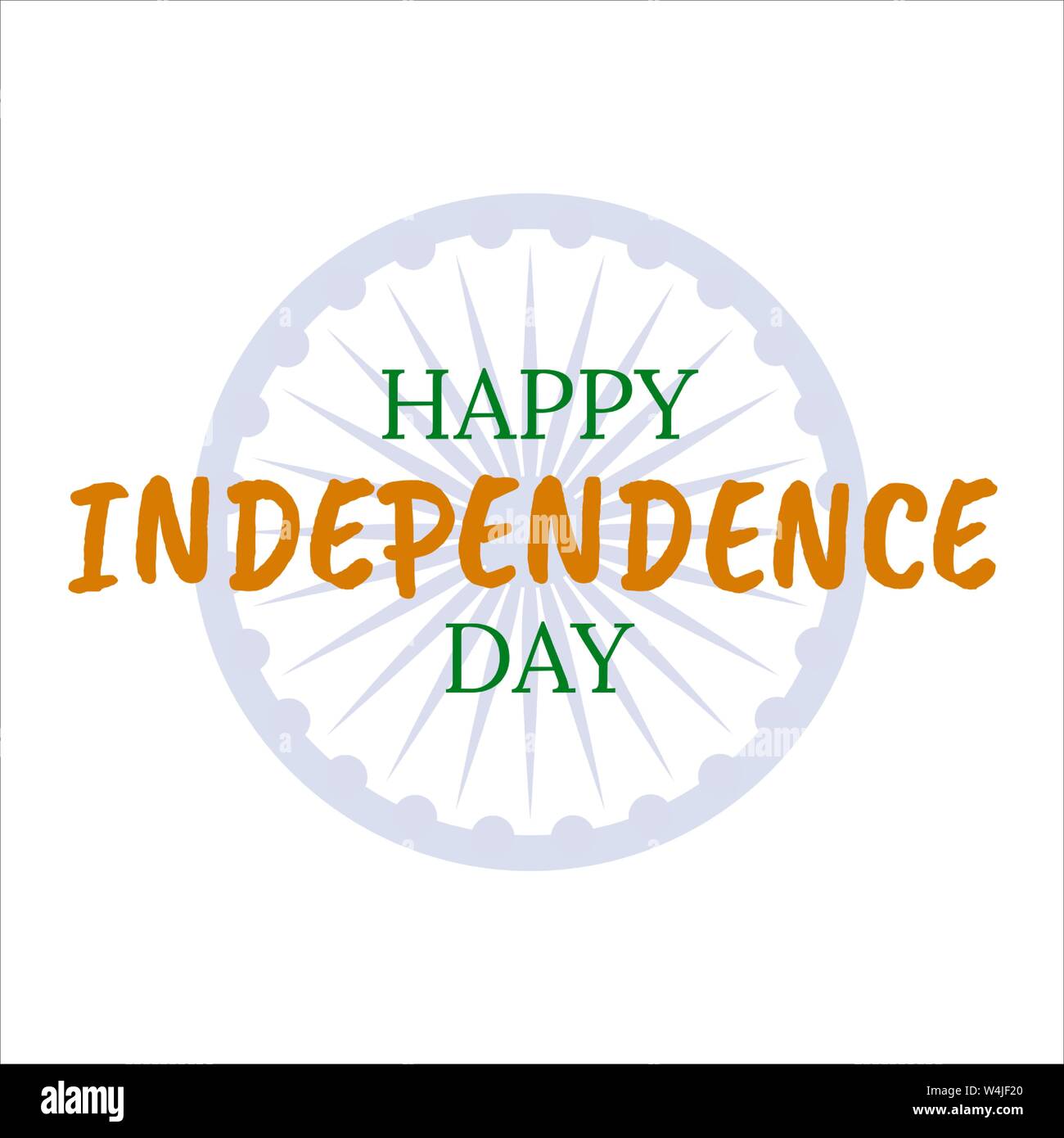 Happy independence day 15th august india with blue wheel ashoka chakra.  india independence day holiday isolated on white background for invitation  car Stock Vector Image & Art - Alamy