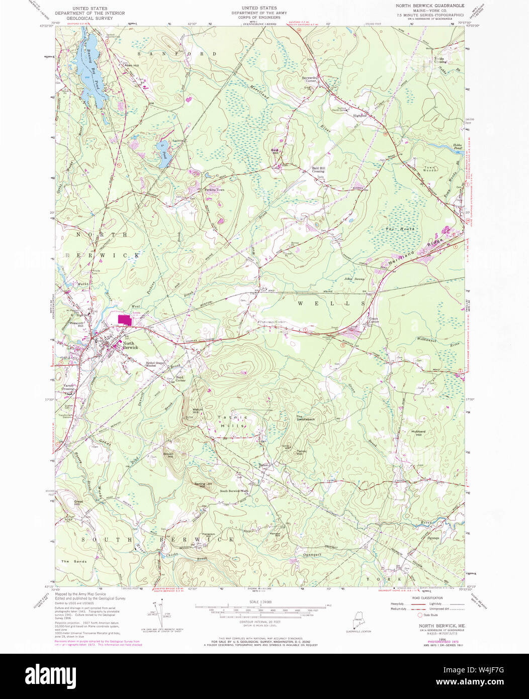 Maine USGS Historical Map North Berwick 102821 1956 24000 Restoration