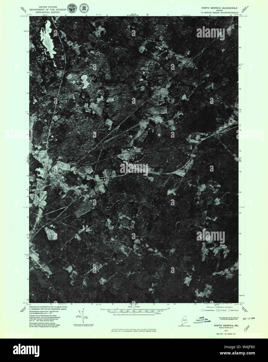 Maine USGS Historical Map North Berwick 806974 1977 24000 Restoration