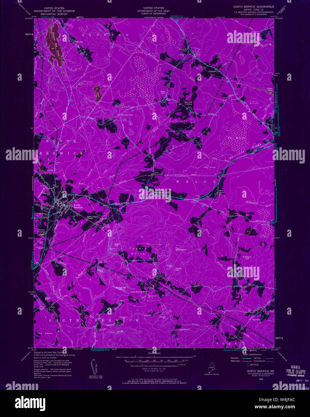 Maine USGS Historical Map North Berwick 806977 1956 24000 Inversion