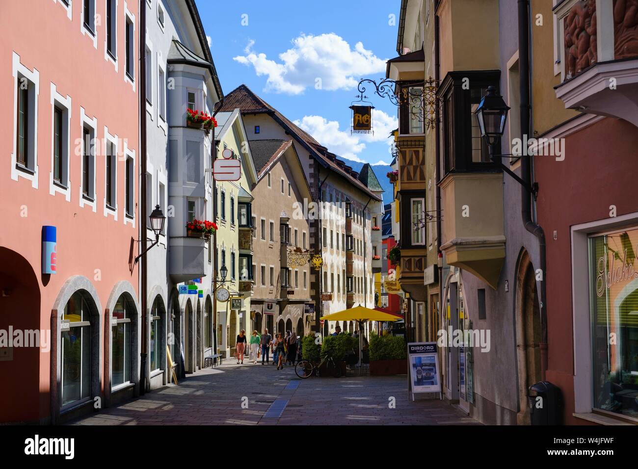Franz-Josef-Street, Old Town Schwaz, Inn Valley, Tyrol, Austria Stock Photo