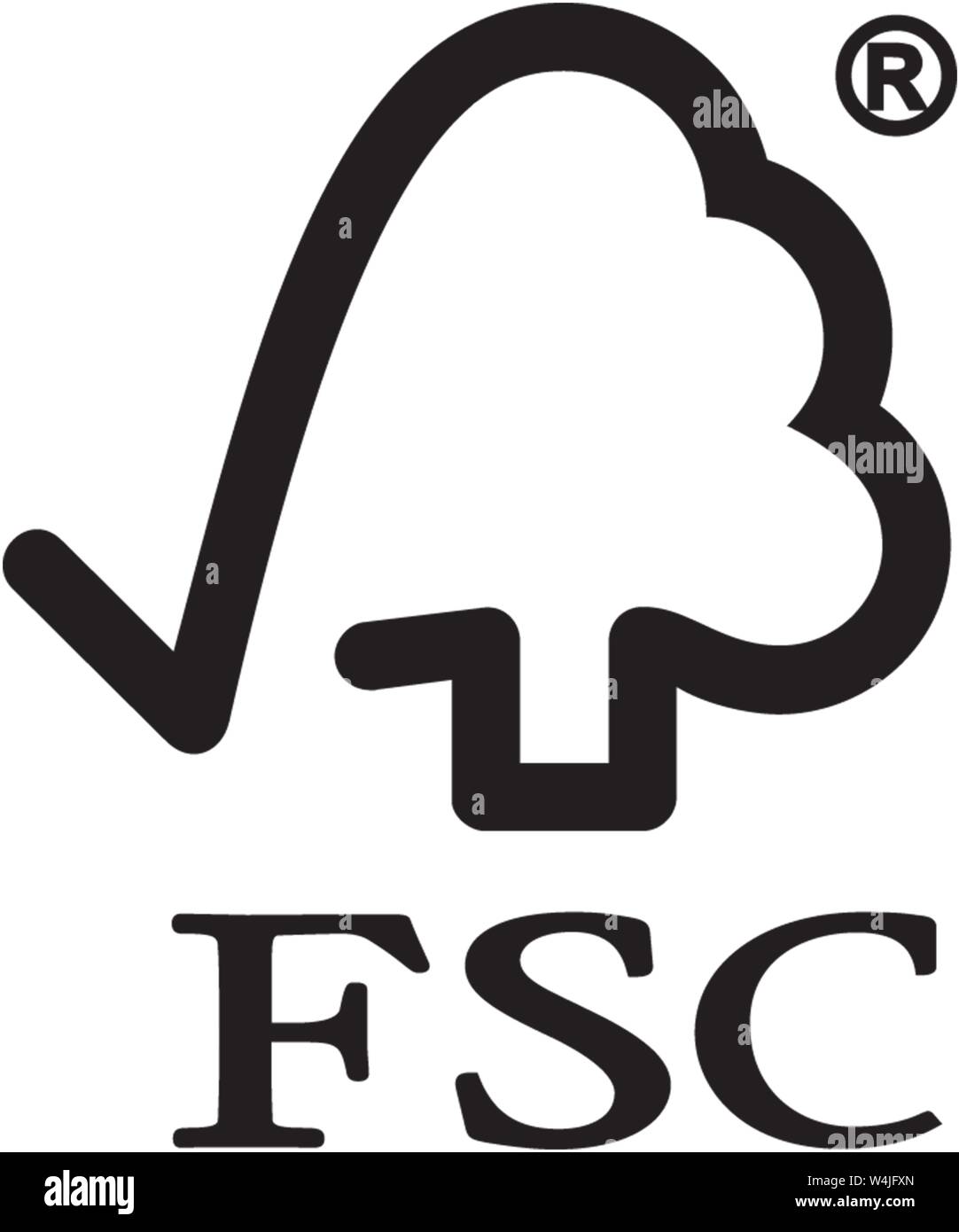 Logo, FSC, Forest Stewardship Council, non-profit organisation, sustainable forestry, quality seal, Germany Stock Photo