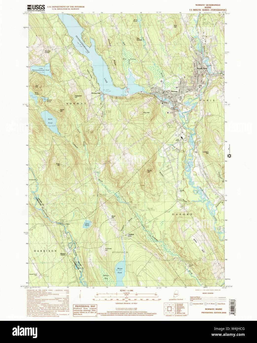 Maine USGS Historical Map Norway 102838 2000 24000 Restoration Stock