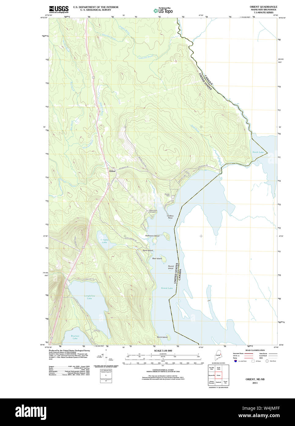 Maine USGS Historical Map Orient 20110829 TM Restoration Stock Photo