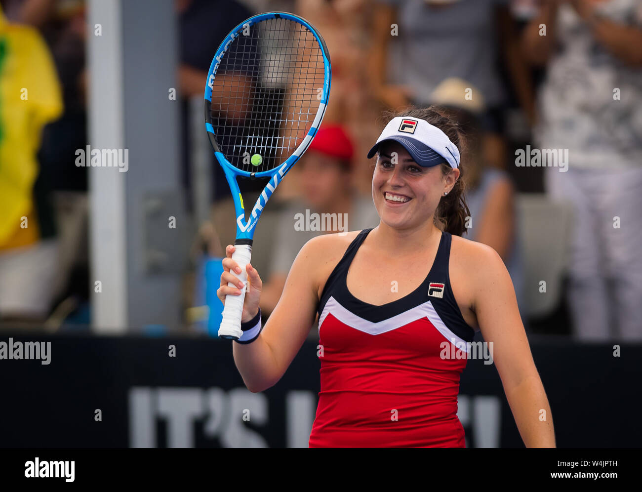 Kimberly Birrell of Australia in action during her first-round match at the  2019 Brisbane International WTA Premier tennis tournament Stock Photo -  Alamy