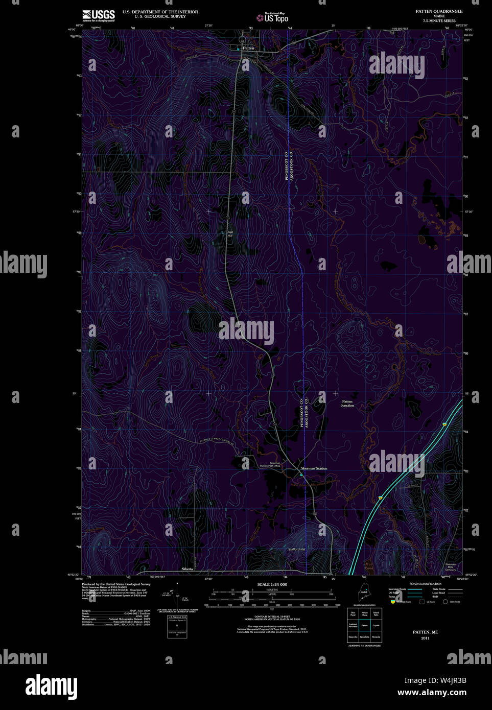 Maine USGS Historical Map Patten 20110902 TM Inversion Restoration