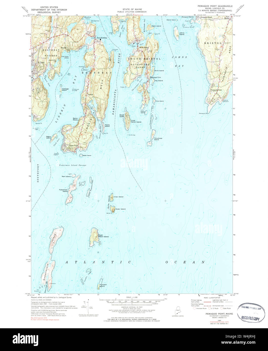 Maine USGS Historical Map Pemaquid Point 460733 1969 24000 Restoration
