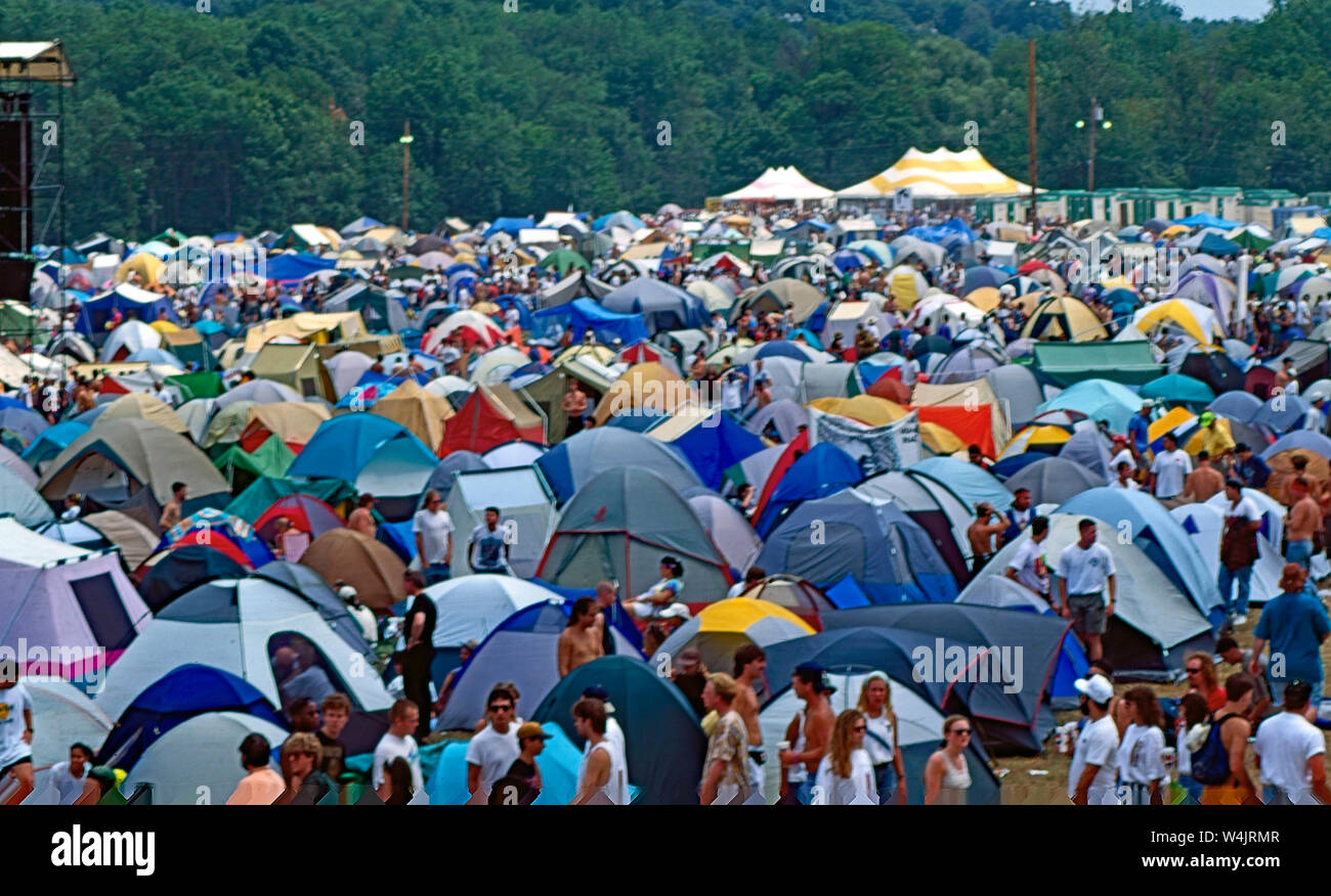 Saugerties, New York, USA, August, 1994 Massive crowds fill the muddy