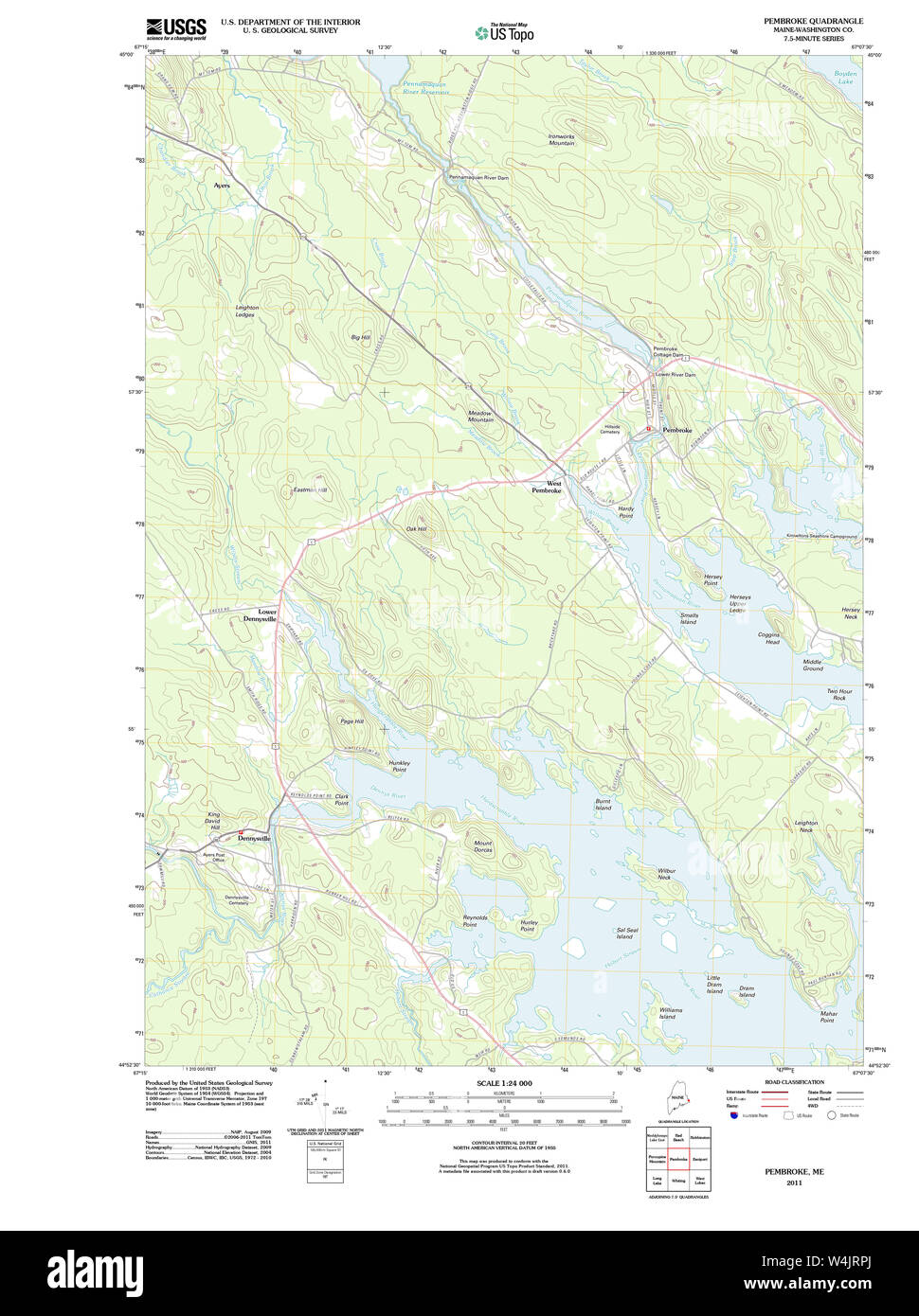 Maine USGS Historical Map Pembroke 20110830 TM Restoration Stock Photo