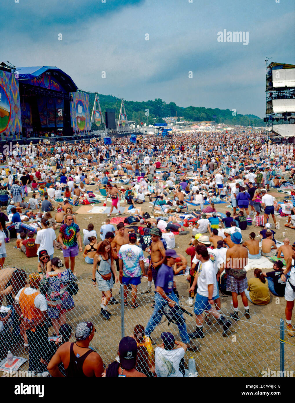 Saugerties, New York, USA, August, 1994 Massive crowds fill the muddy
