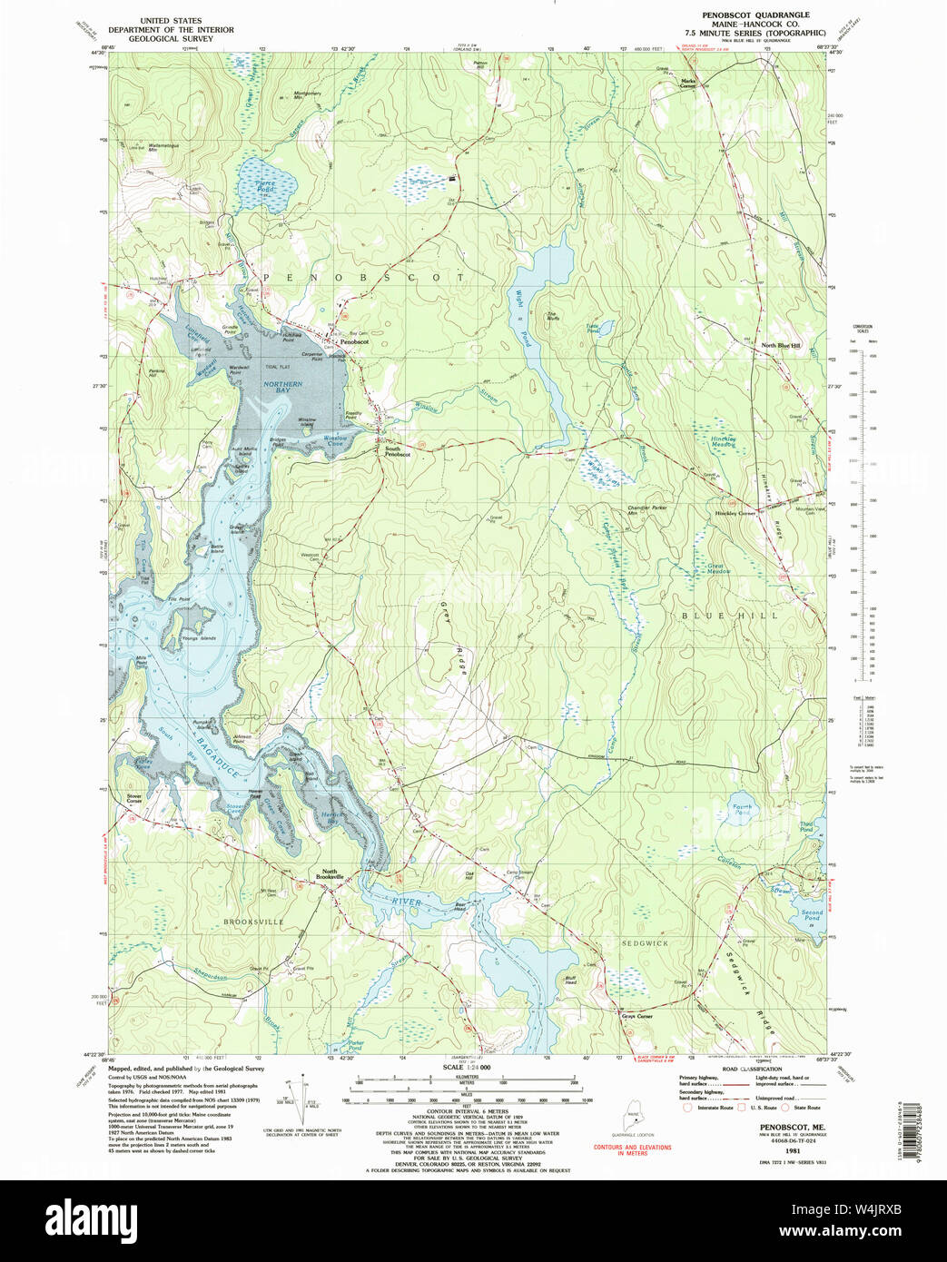 Maine USGS Historical Map Penobscot 102872 1981 24000 Restoration Stock