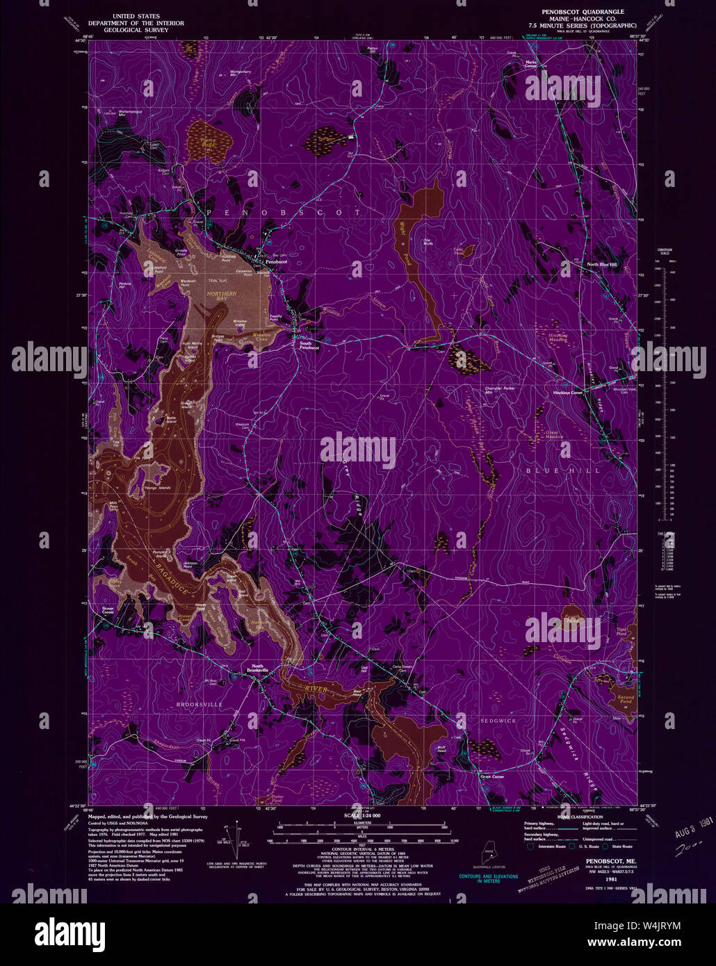 Maine USGS Historical Map Penobscot 807023 1981 24000 Inversion